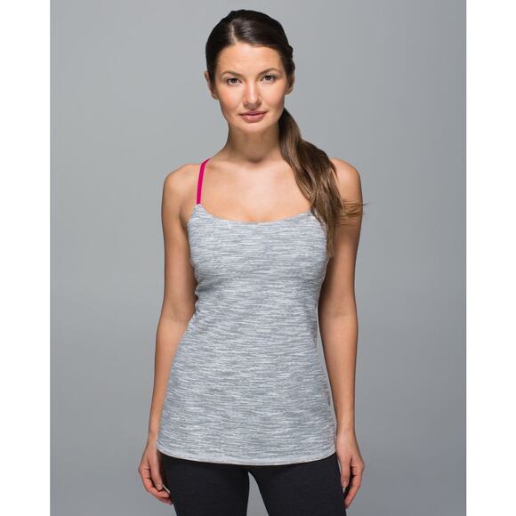 NWOT Lululemon Dancing Warrior Tank Silver Spoon Jewelled Magenta Size 8 - Picture 1 of 5